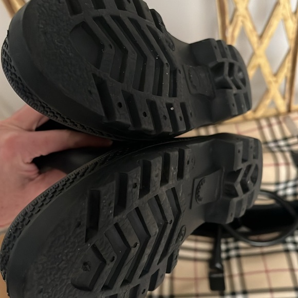 Burberry Knit Top Black and Cream Winter Rain Boots - Picture 9 of 9